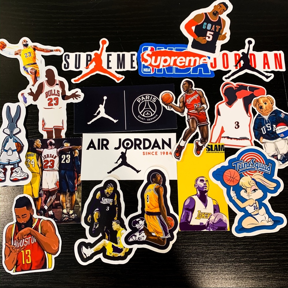Custom Lot NBA Jordan Kobe Supreme Stickers Pack